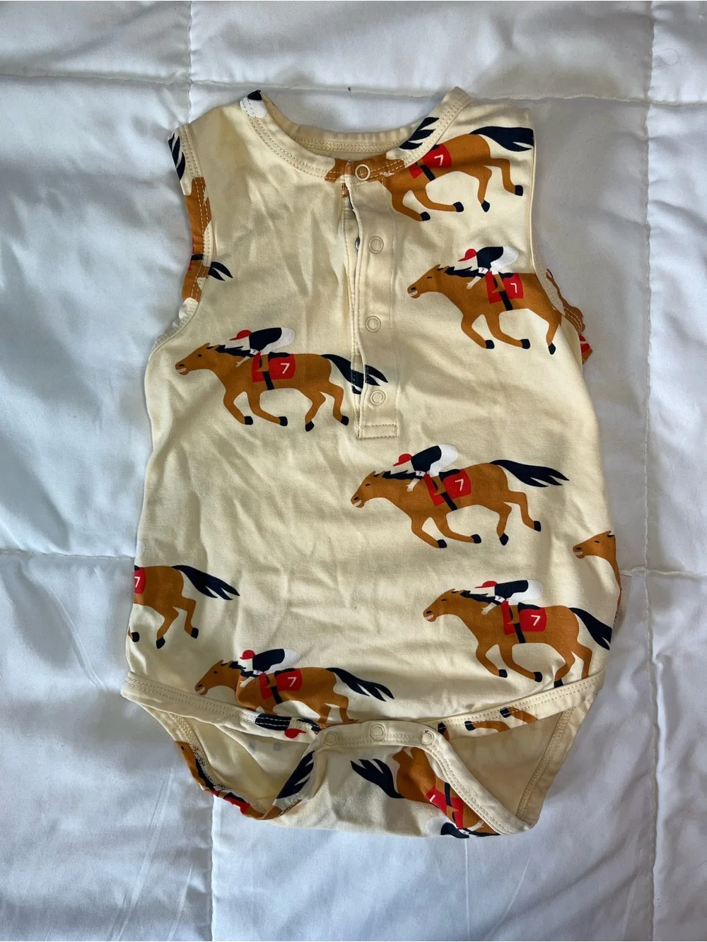 Tiny Cottons Sleeveless Horse Print Baby One-Piece Bodysuit